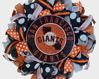 San Francisco Giants wreath, giants wreath, Baseball wreath, baseball decorations, wreath, san Francisco giants decorations, baseball wreath