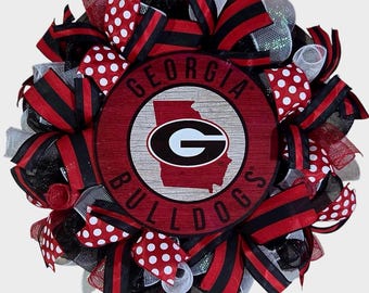 Georgia wreath, Georgia, college wreath, georgia bulldogs, college decor, graduation wreath, collegiate decorations, georgia decorations