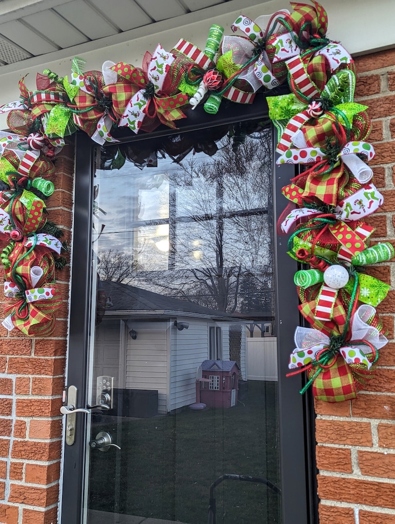 Christmas garland, whimsical garland, grinch garland, fun garland, mesh garland