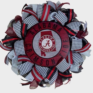 Alabama wreath, university of alabama college, roll tide, college decor, graduation wreath, collegiate decorations, role tide decor, Alabama