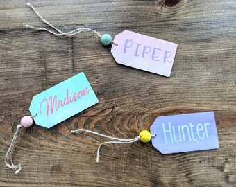 Easter Basket Tags, Eater tags, Name tags, wood Name tags, Easter Decor, Easter decorations, Easter basket, Name tags for easter basket