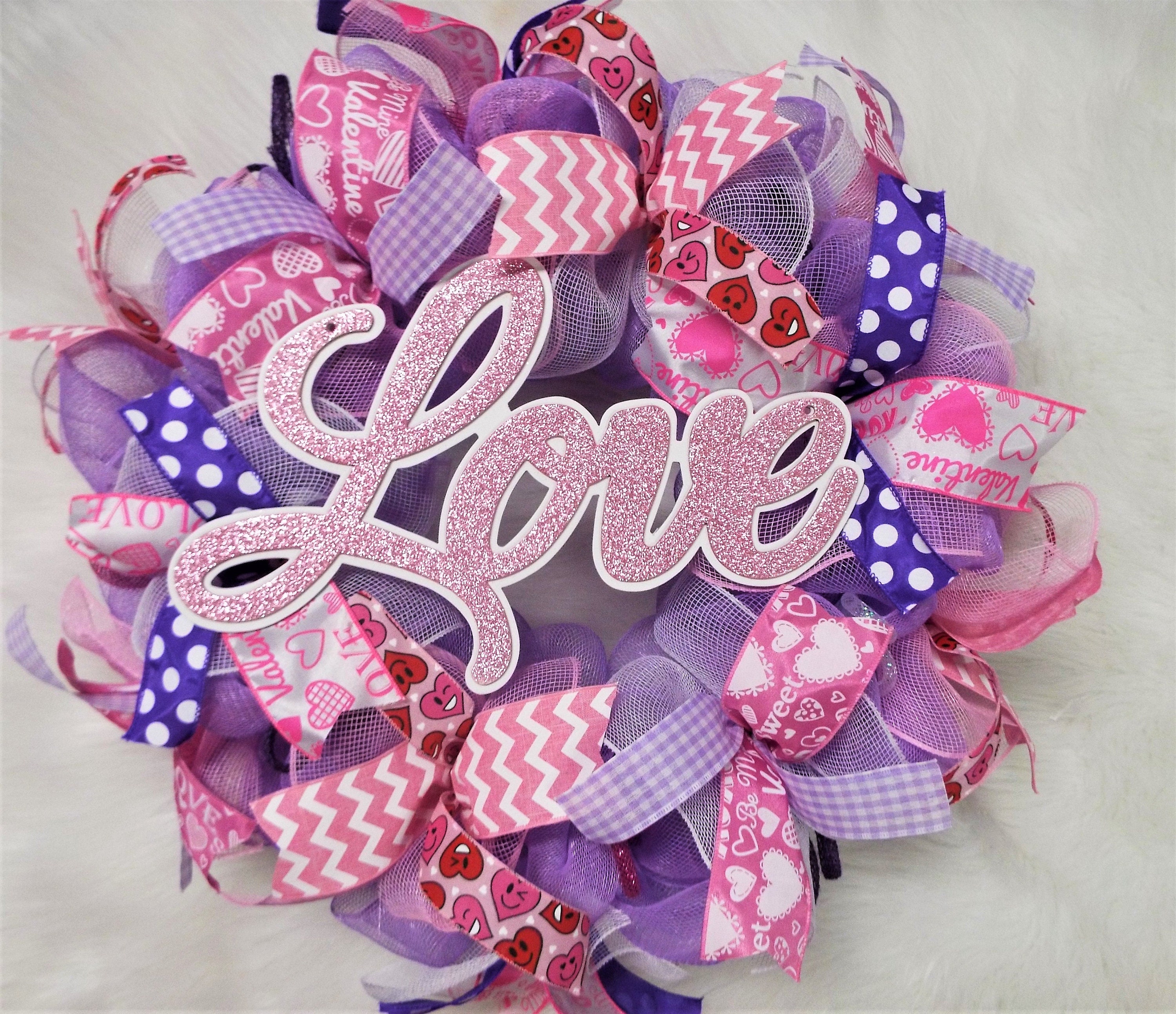 Valentine Ribbon, Multi, Leopard, Hearts, Lavender, Red, Pink, White, –  Wreaths Of Circle Creek