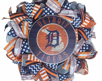 DETROIT TIGERS wreath, tigers wreath, Baseball wreath, baseball decorations, wreath, Detroit tigers decorations, baseball wreaths, baseball