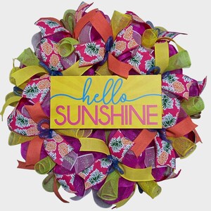 Summer wreath, hello summer wreath, hello wreath, welcome summer wreath, tropical wreath, summer wreaths, summer decor, door wreath summer