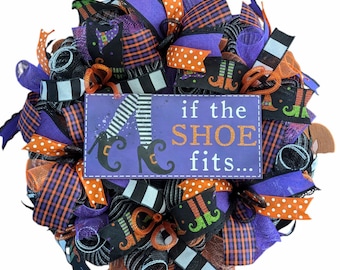Halloween wreath, witch wreath, halloween wreaths, mesh halloween wreath, fall wreath, october wreath, witch decor, girls halloween wreath