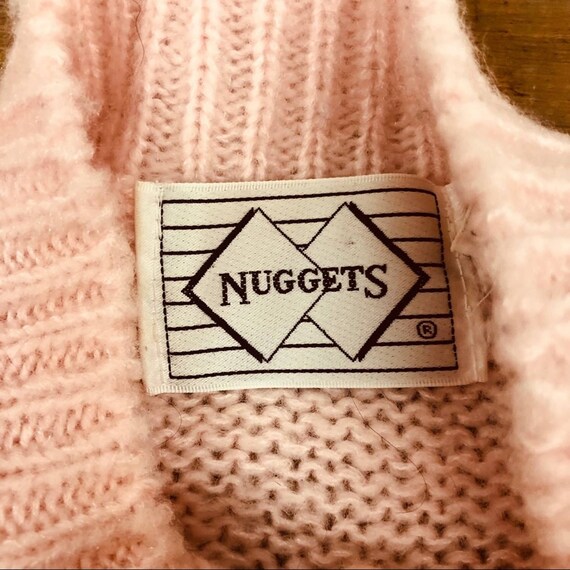 Vintage Nuggets long sleeve pink pastel Size S sw… - image 9