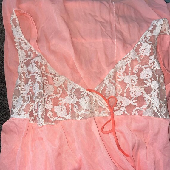 Vintage Peach With Lace Chest and Straps Slip Nig… - image 3