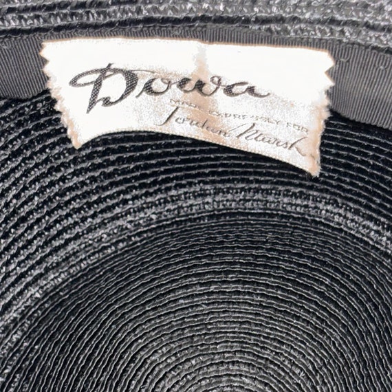 Womans Black Straw Hat Vintage Dowa for Jordan Ma… - image 4
