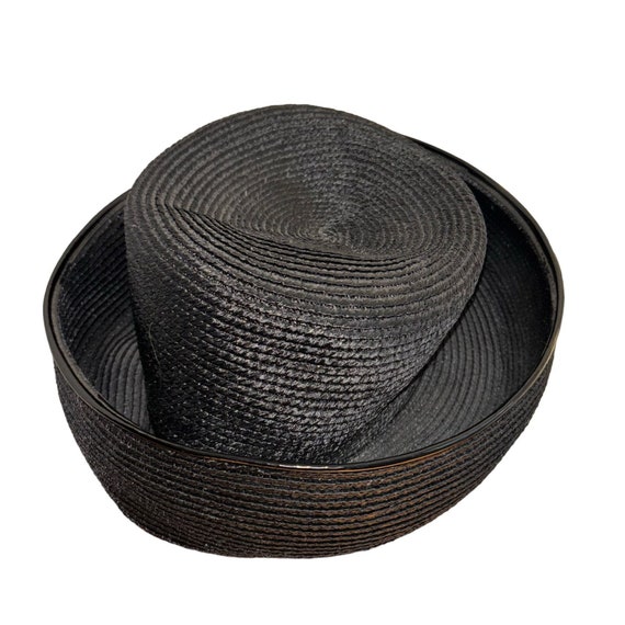 Womans Black Straw Hat Vintage Dowa for Jordan Ma… - image 2