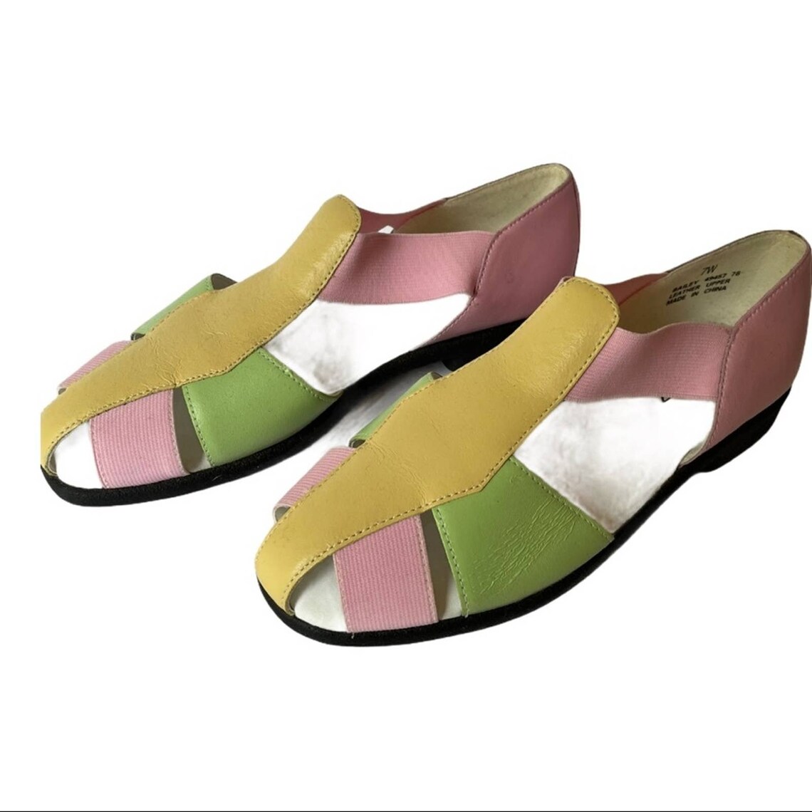 Vintage G Whiz pastel leather sandals 7W Etsy