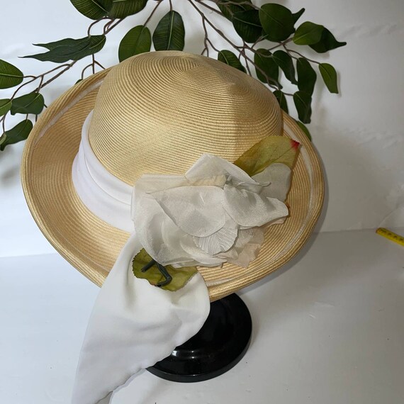 Vintage Gwen Pennington White Flower Summer Hat Beige - Etsy