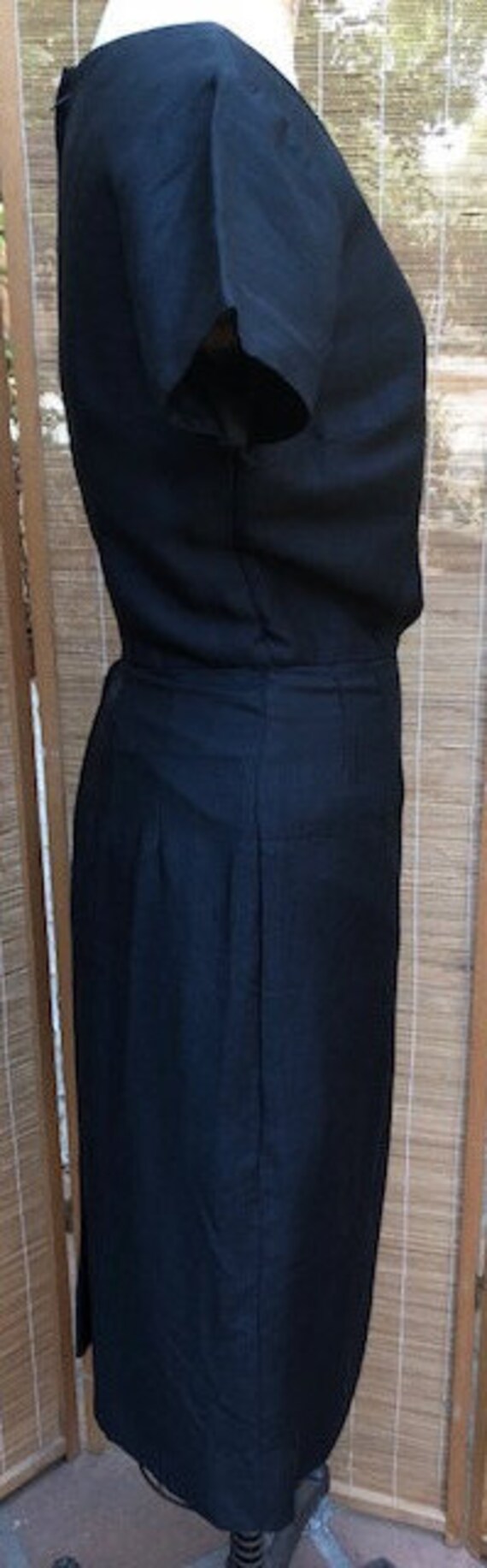 1960s Henry Lee Mad Men Secretary Black Short Sle… - image 3