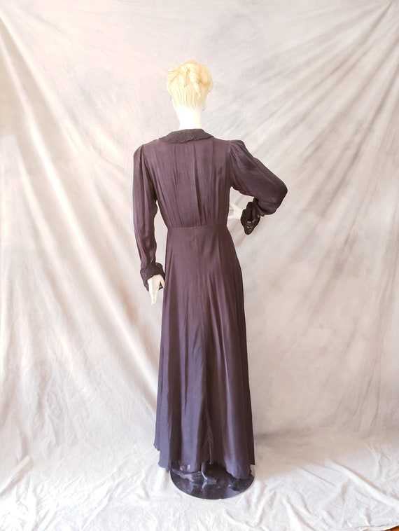 30s 40s "MARGERY" Silk Charmeuse Monogrammed Dres… - image 3