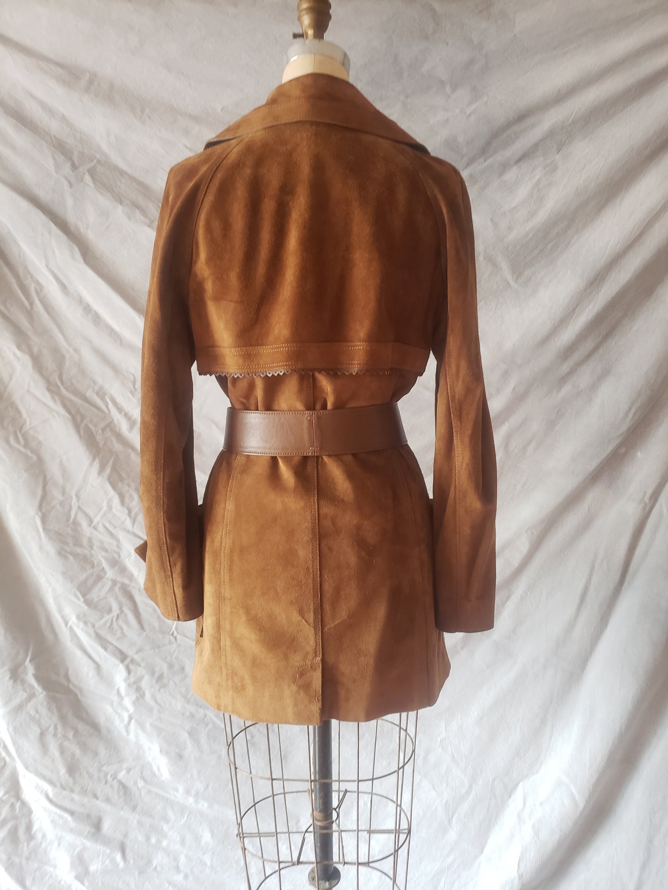 90s YSL Western Suede Leather Eyelet 100% Silk Lined Yves Saint