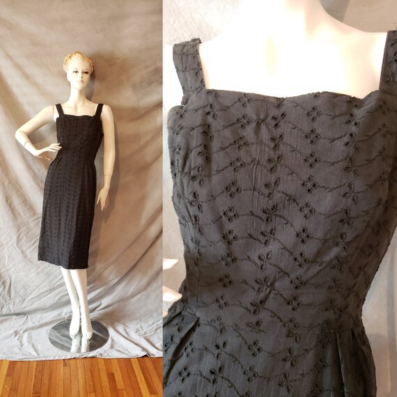 Vintage 60s Broderie Anglaise Eyelet Cotton Pencil