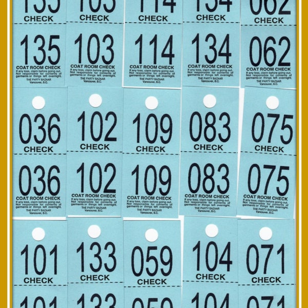 Coat Check Tags - Etsy