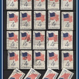 US - The American Flag - July 4 Vintage Stamps