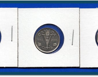 Moneda de níquel de la victoria: tres monedas de níquel conmemorativas de la victoria de Canadá