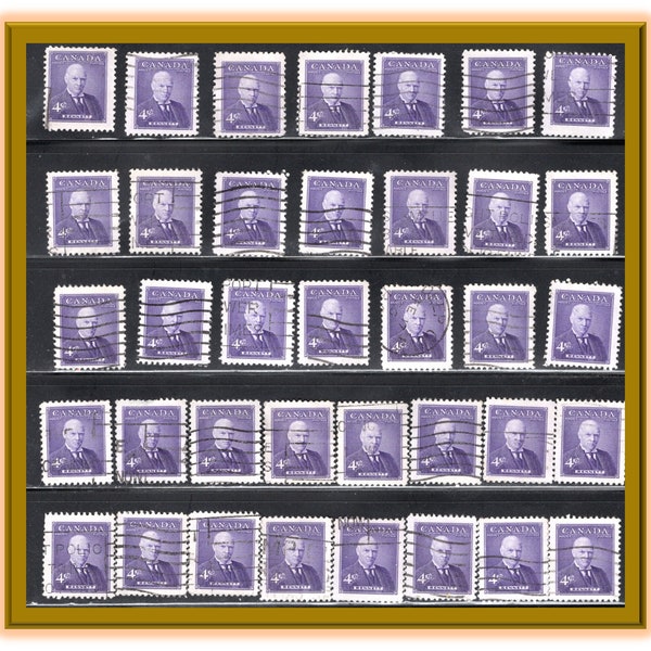 Canada Stamps - 30 R B Bennett Stamps - 1954 - Purple