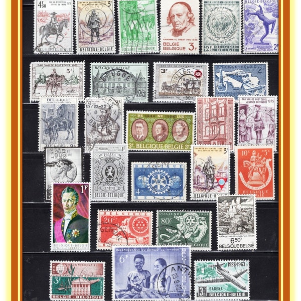 Belgium Stamps - Large Assortment of All-Different Stamps