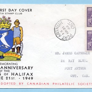 Vintage Nova Scotia, Canada First Day Cover - 1949