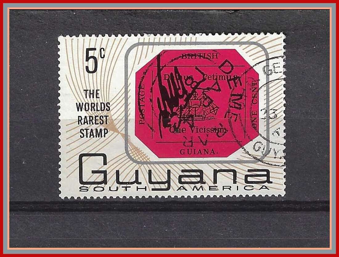 British Guiana Guyana's 1cent Magenta Issue Honoring Etsy