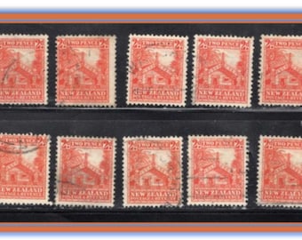 Znaczki Nowej Zelandii - 10 x Maori Council House - 1935 - Dobry SCV