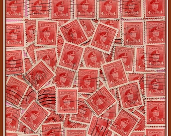 Canada - 50 King George VI Stamps 1943 - Carmine Red