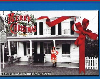 Carte postale de Noël de la maison historique de Patsy Cline - inutilisée