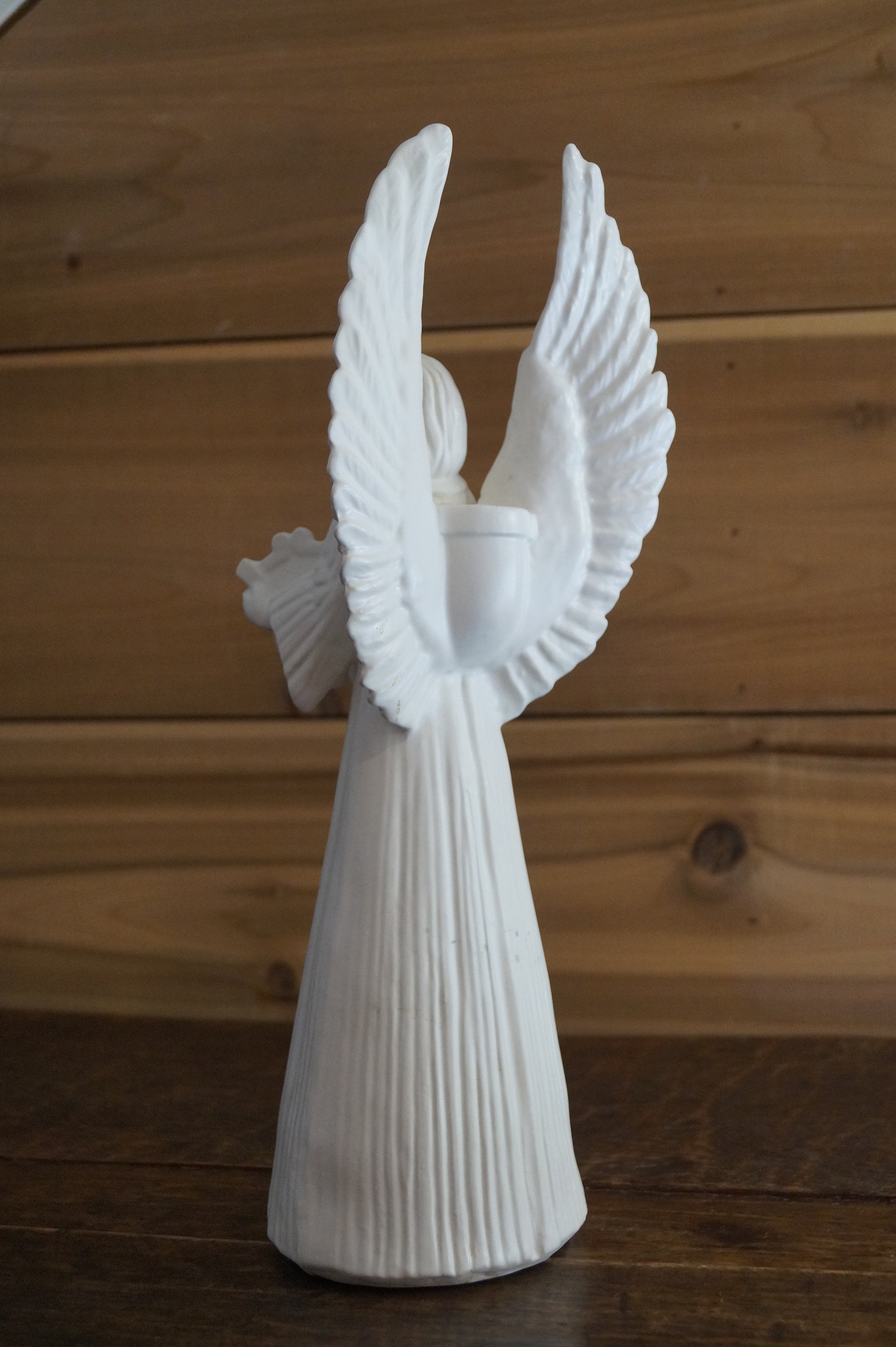 Vintage White Ceramic Angel Candle Holder Etsy
