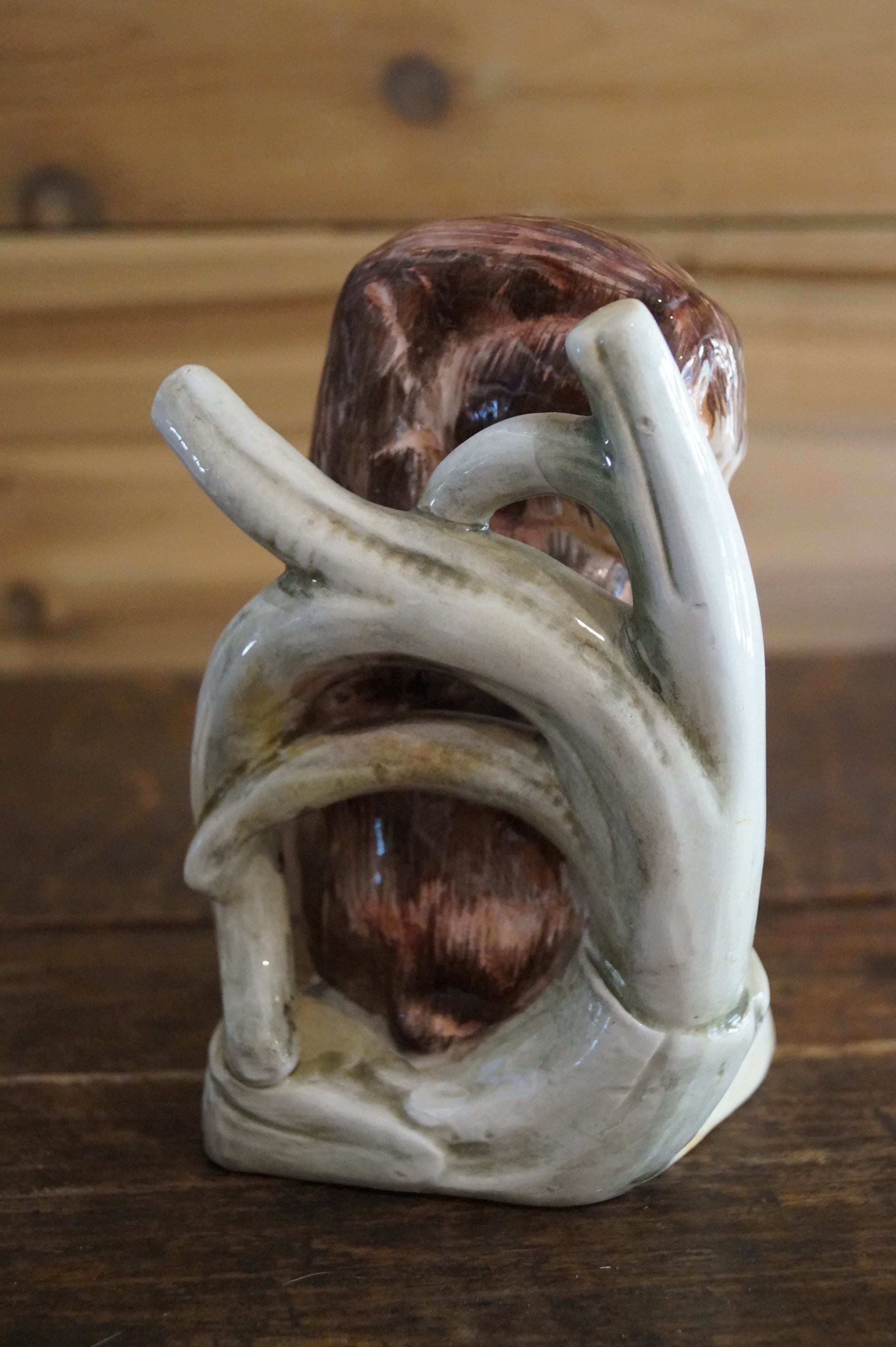 Majolica Ceramic Monkey Bookends Mid Century Ceramic Monkey Etsy