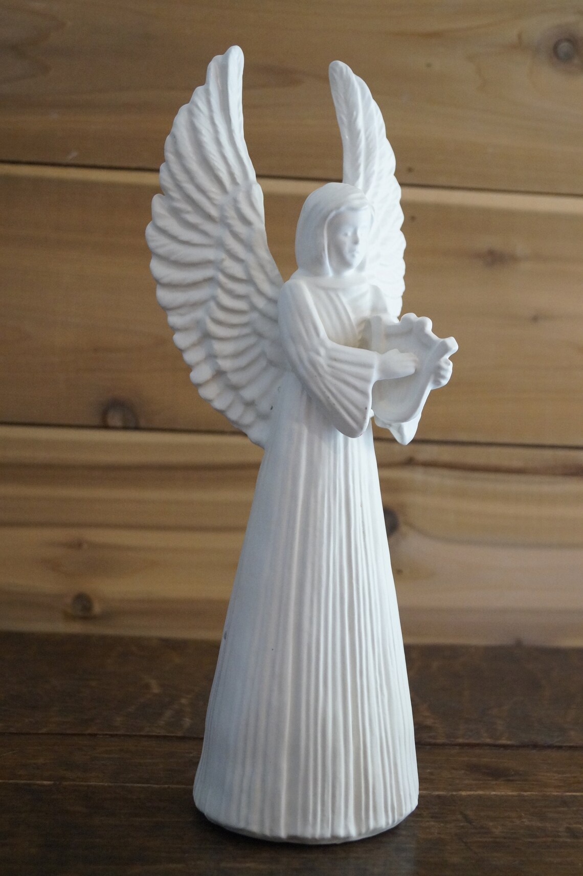 Vintage White Ceramic Angel Candle Holder Etsy