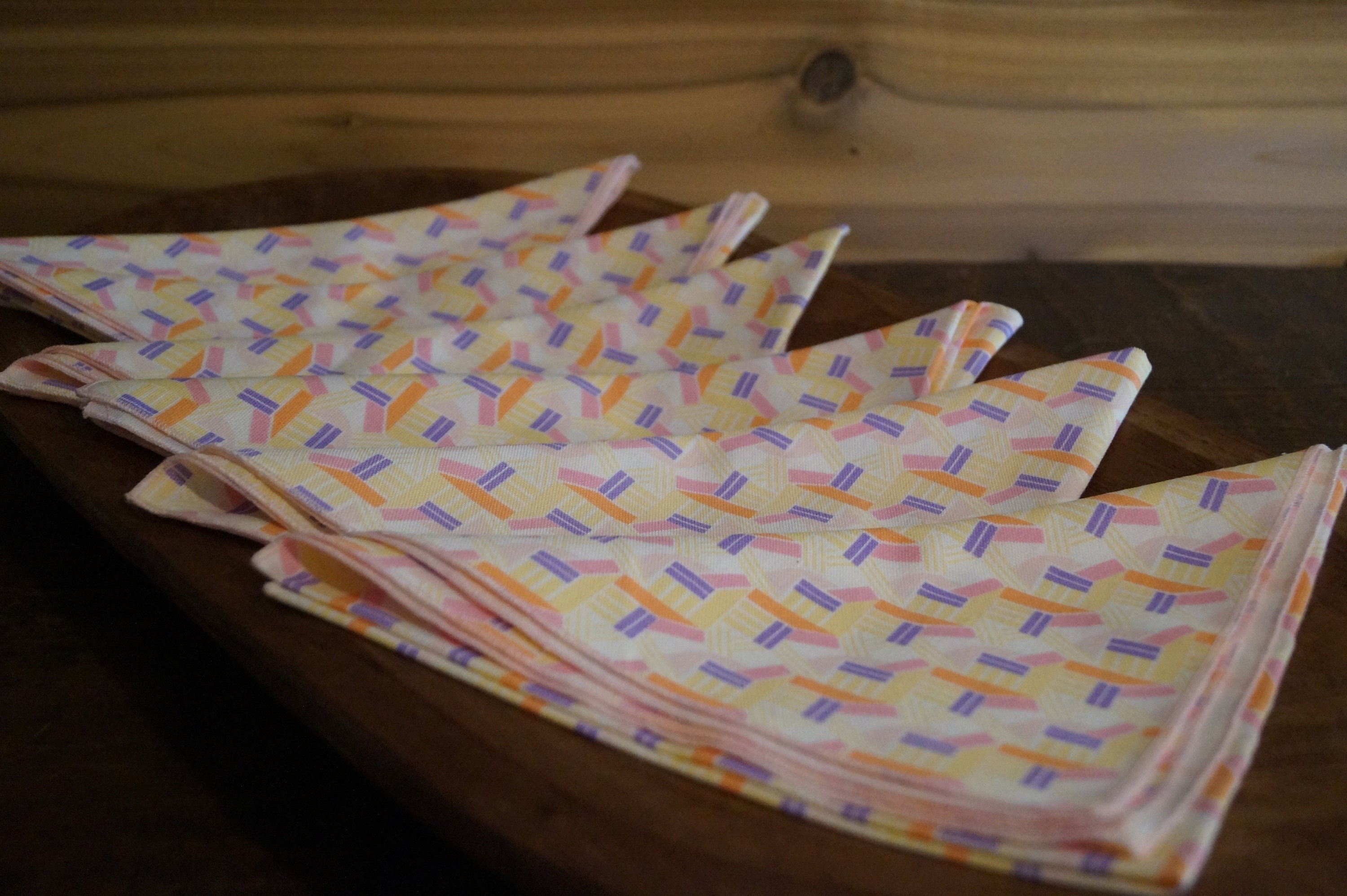 Eighties Napkin Set Vintage Napkin Set Japanese Napkin Set Etsy