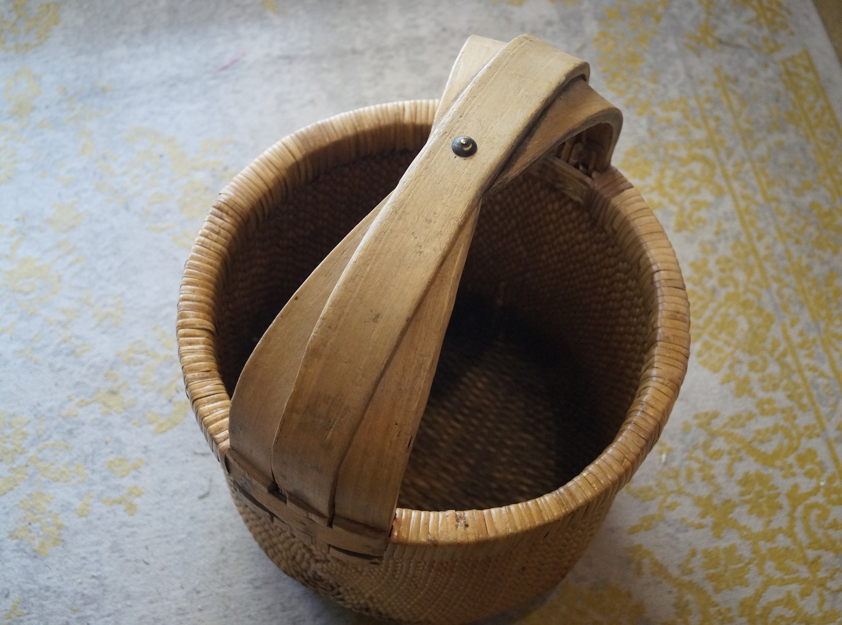 Large Antique Chinese Rice Basket Old Chinese Basket Etsy