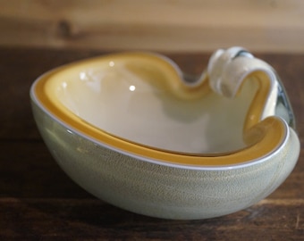 Mid Century Alfredo Barbini Murano Art Glass Ashtray Bowl