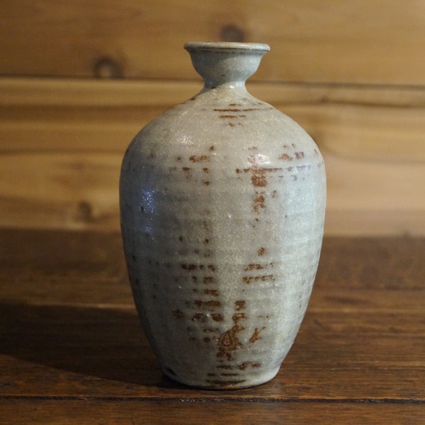 Vintage Glazed White Studio Pottery Vase