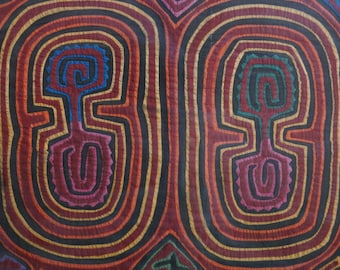 Colorful Framed Vintage Panamanian Mola Art