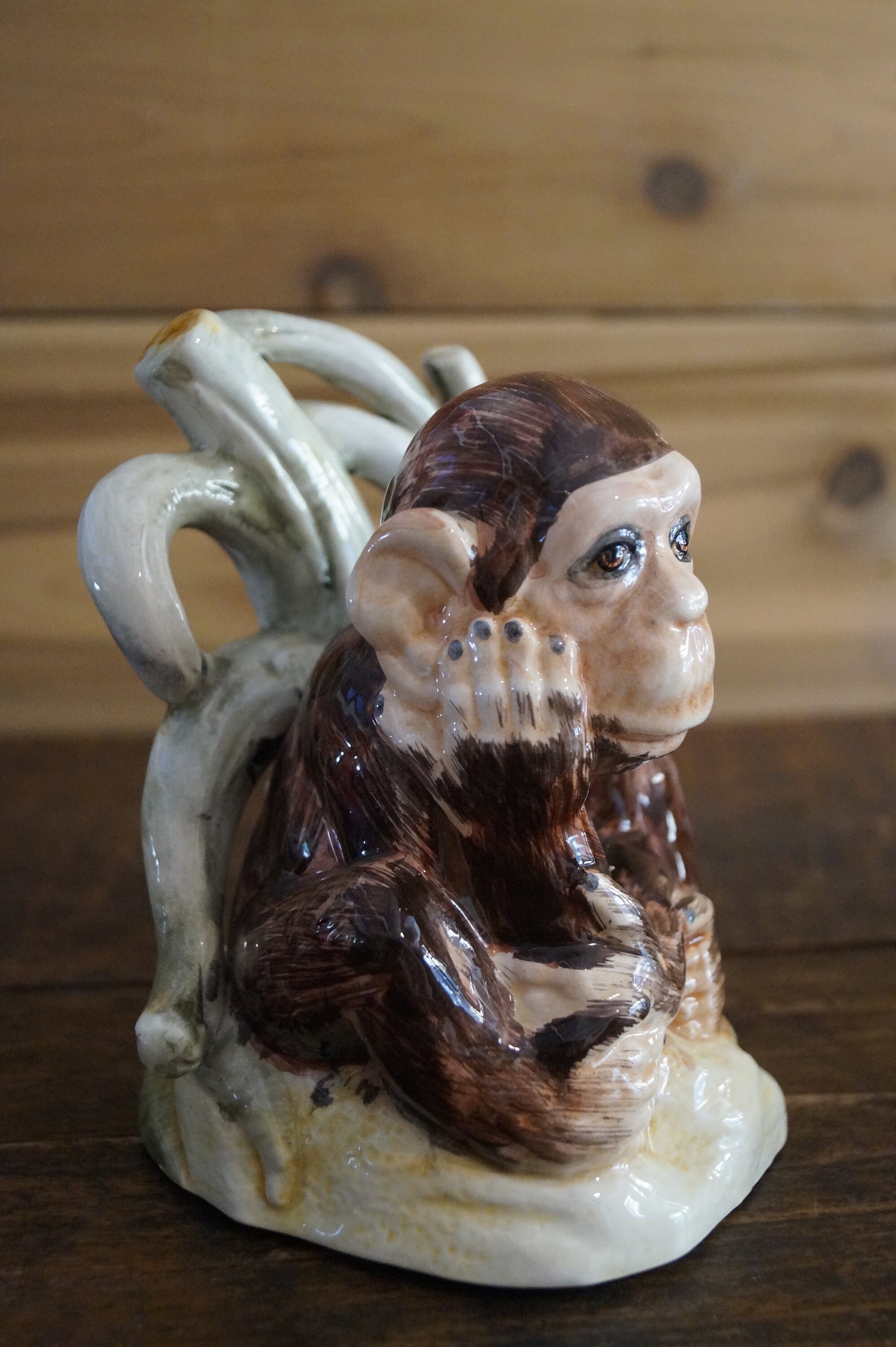 Majolica Ceramic Monkey Bookends Mid Century Ceramic Monkey Etsy
