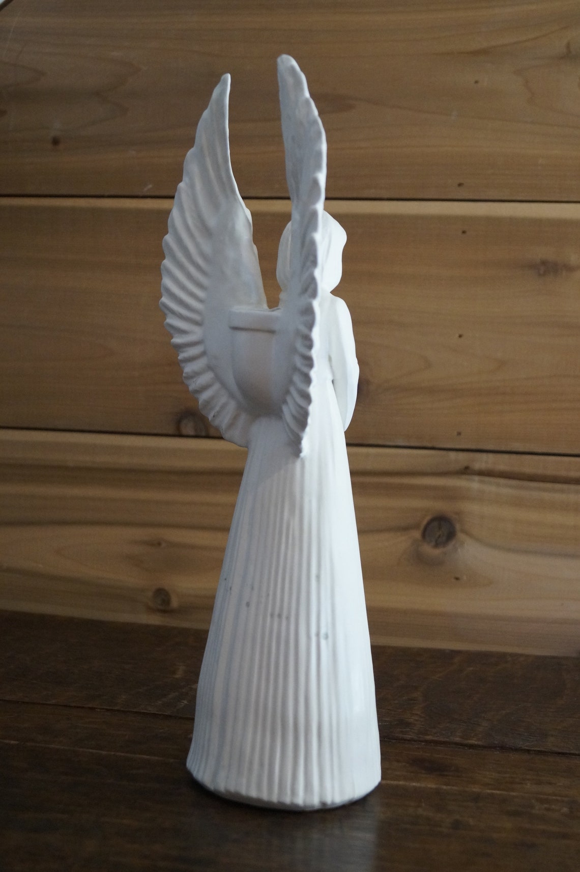 Vintage White Ceramic Angel Candle Holder Etsy