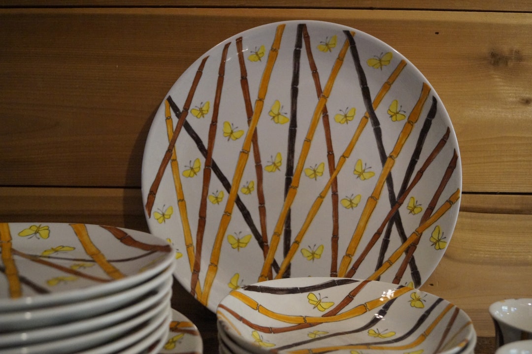 Ernestine Salerno 1960s Butterfly Dishes Set Vintage Ernestine