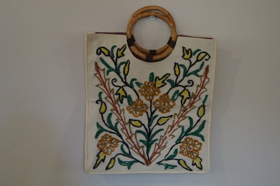 Vintage Embroidered Market Bag, Vintage Embroidere