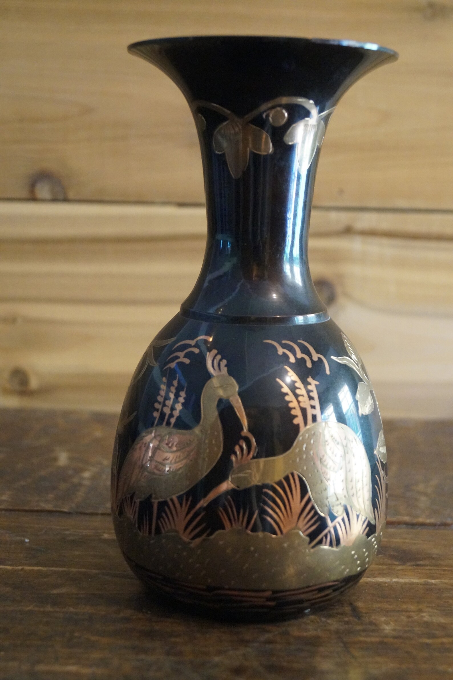 Indian Bird Vase Vintage Brass Vase Vintage Heron Vase Etsy