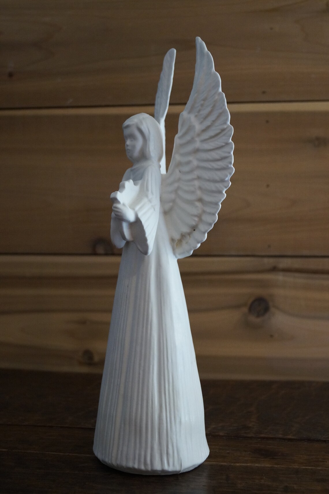 Vintage White Ceramic Angel Candle Holder Etsy