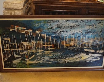 Mid Century Carlo of Hollywood Abstract Seascape Painting