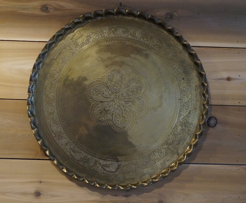 Brass Tray Indian Large Wall Hanging Vintage