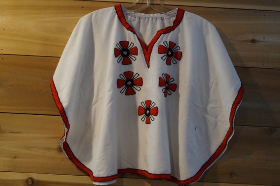 Vintage Hippie Blouse, Bohemian Flower Blouse, Pea