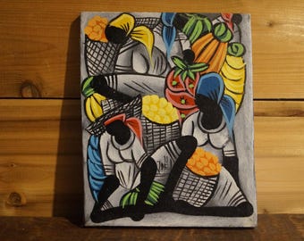 Amazing Vintage Haitian Painting Signed Pierre , Haiti Hand