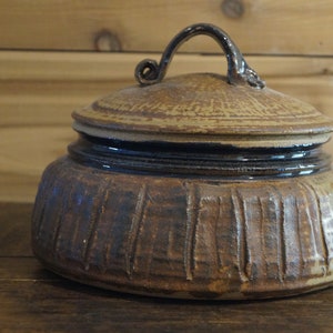 Large Vintage Studio Pottery Jar with Lid
