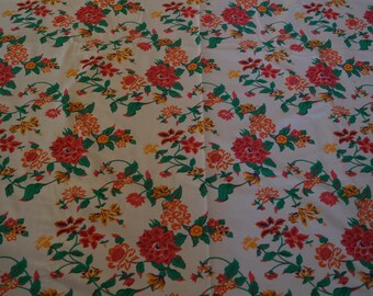 Vintage Bright Floral Rose Upholstery Fabric