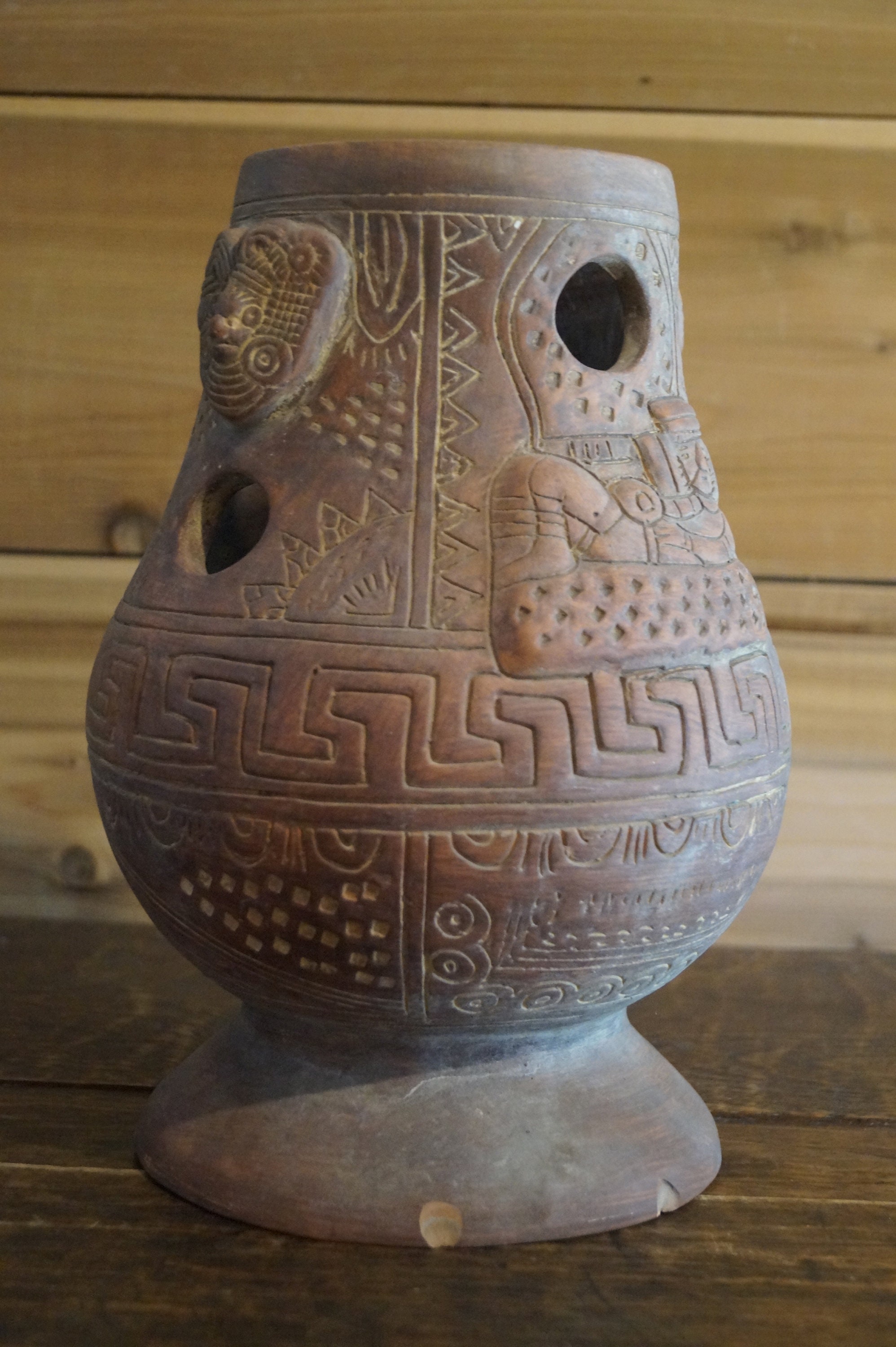 Vintage Mexican Aztec Pottery Pot Vintage Mexican Clay Etsy
